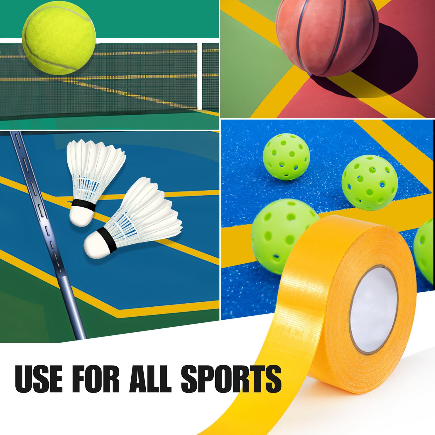 Pickleball Court Tape - Makes Full Size Court - 1 Roll