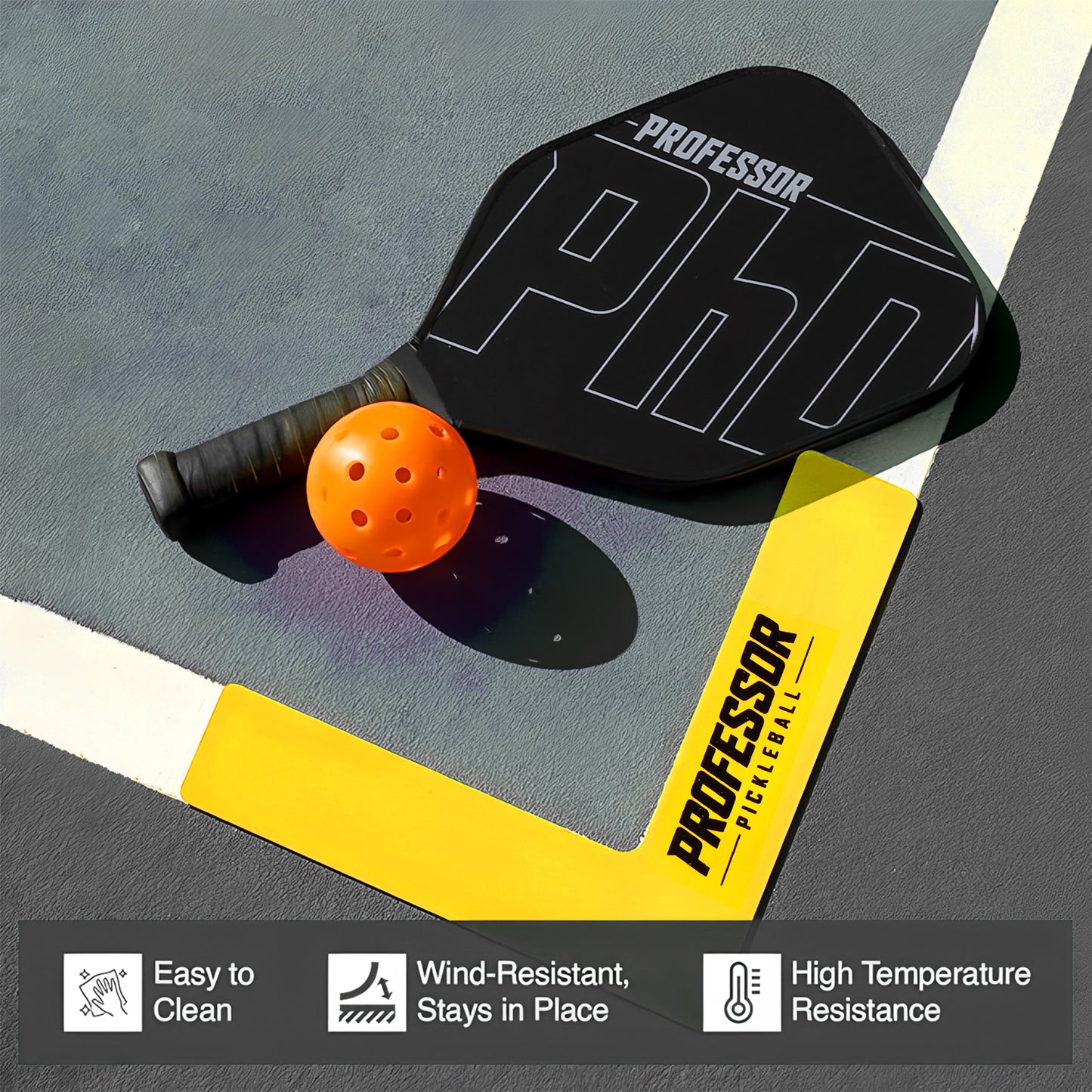Professor Pickleball Court Marking Kit – Regulation Size Portable Pickleball Court Lines with Precision Tape Measure for Quick and Easy Setup – Perfect for Outdoor and On-the-Go Play