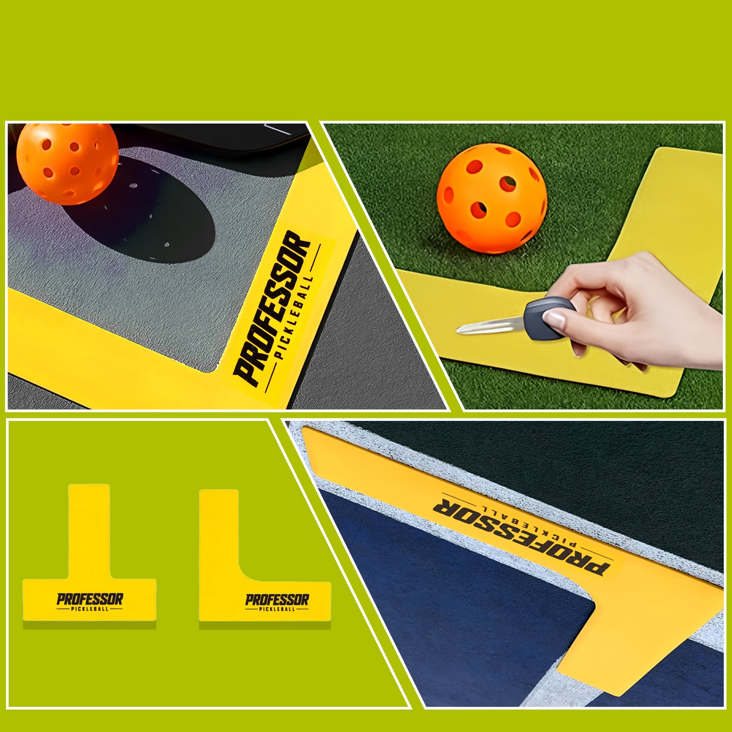 Professor Pickleball Court Marking Kit – Regulation Size Portable Pickleball Court Lines with Precision Tape Measure for Quick and Easy Setup – Perfect for Outdoor and On-the-Go Play
