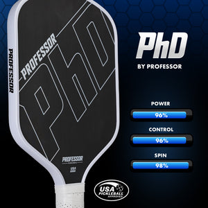 White PhD 16MM Raw Carbon Super Spin Paddle