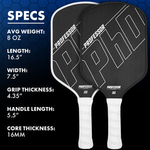 White PhD 16MM Raw Carbon Super Spin Paddle